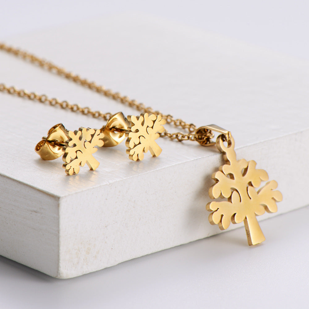 SISSLIA 2024 the Latest High Quality Titanium Steel Christmas Tree Pendant Fashion Boutique with Earrings Set Ornaments