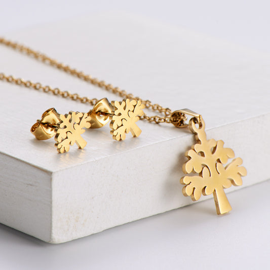 SISSLIA 2024 the Latest High Quality Titanium Steel Christmas Tree Pendant Fashion Boutique with Earrings Set Ornaments