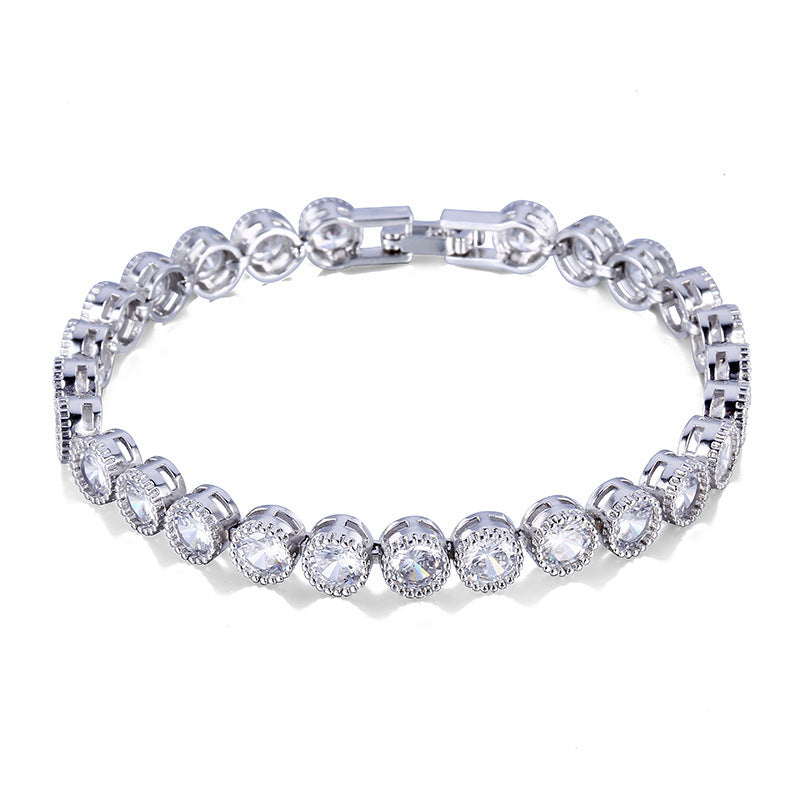 Round Zircon Micro-Inlaid Bracelet
