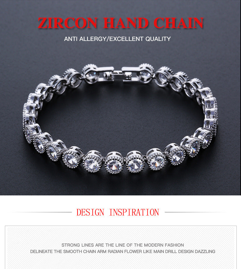 Round Zircon Micro-Inlaid Bracelet