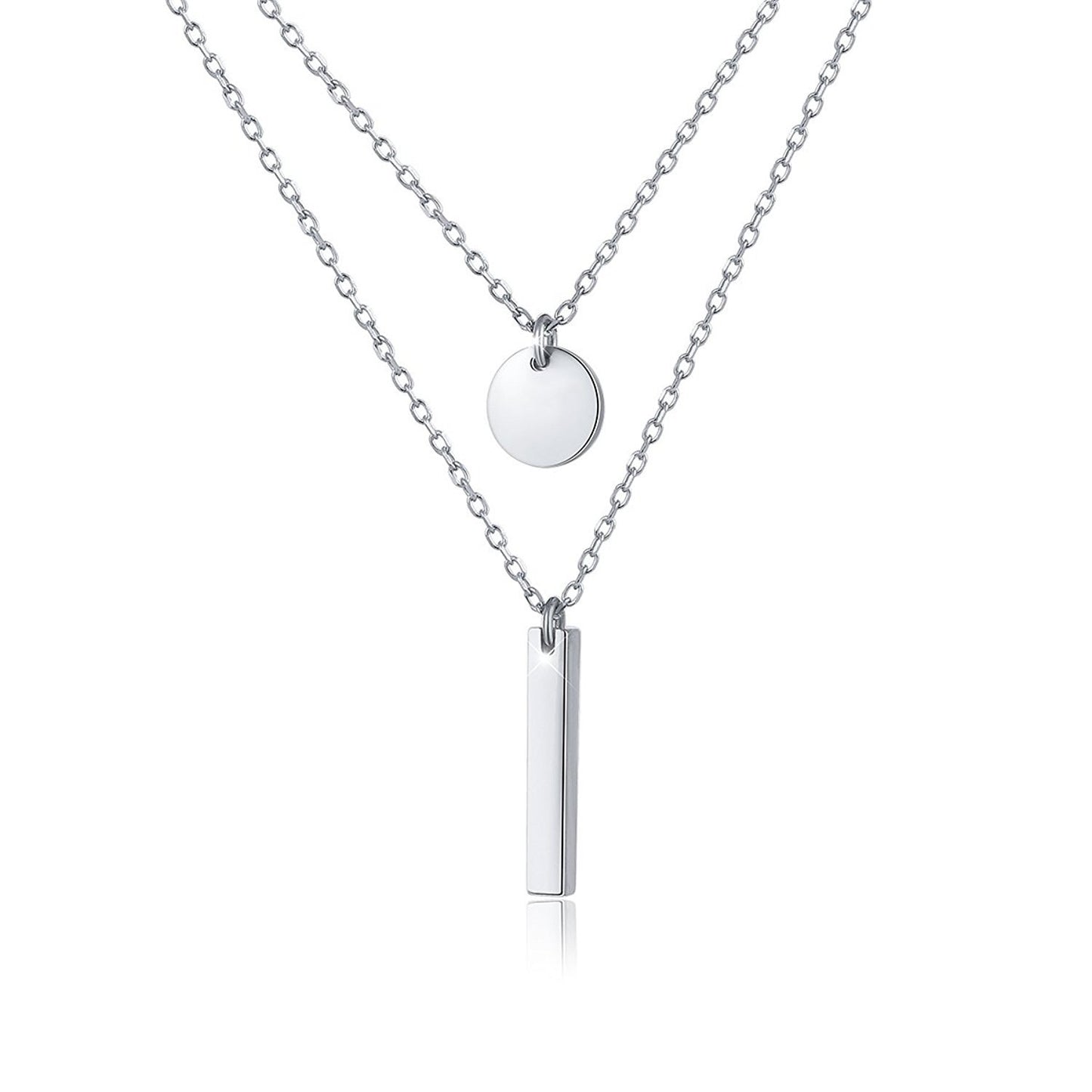 SISSLIA Hip Hop Cold Wind Pentagram Pendant Silver Stainless Steel Necklace For Women