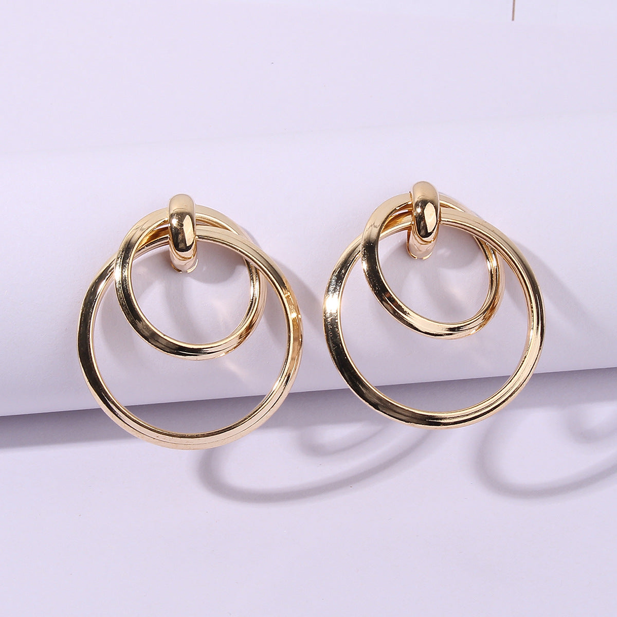 Geometric Double Circle Earrings