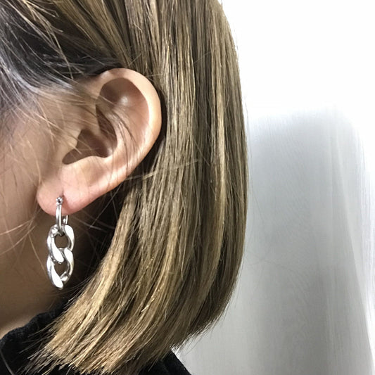 Sisslia 2024 High Fashion Simple Hip Hop Metal Stainless Steel Thick Chain Ear Clips