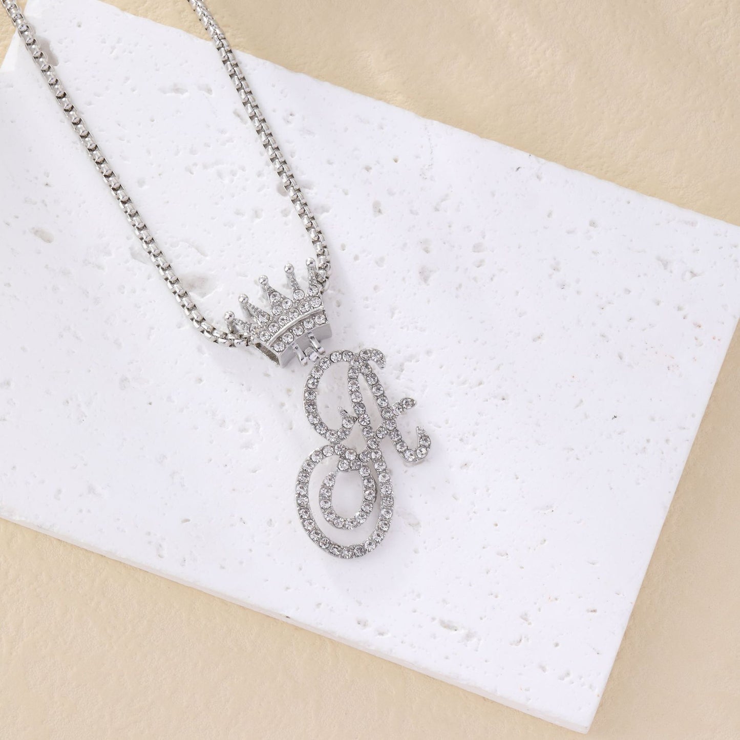 Silver-Plated Crown Rhinestone