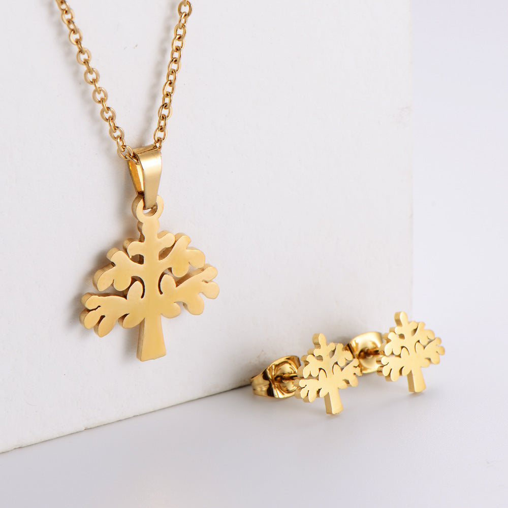 SISSLIA 2024 the Latest High Quality Titanium Steel Christmas Tree Pendant Fashion Boutique with Earrings Set Ornaments