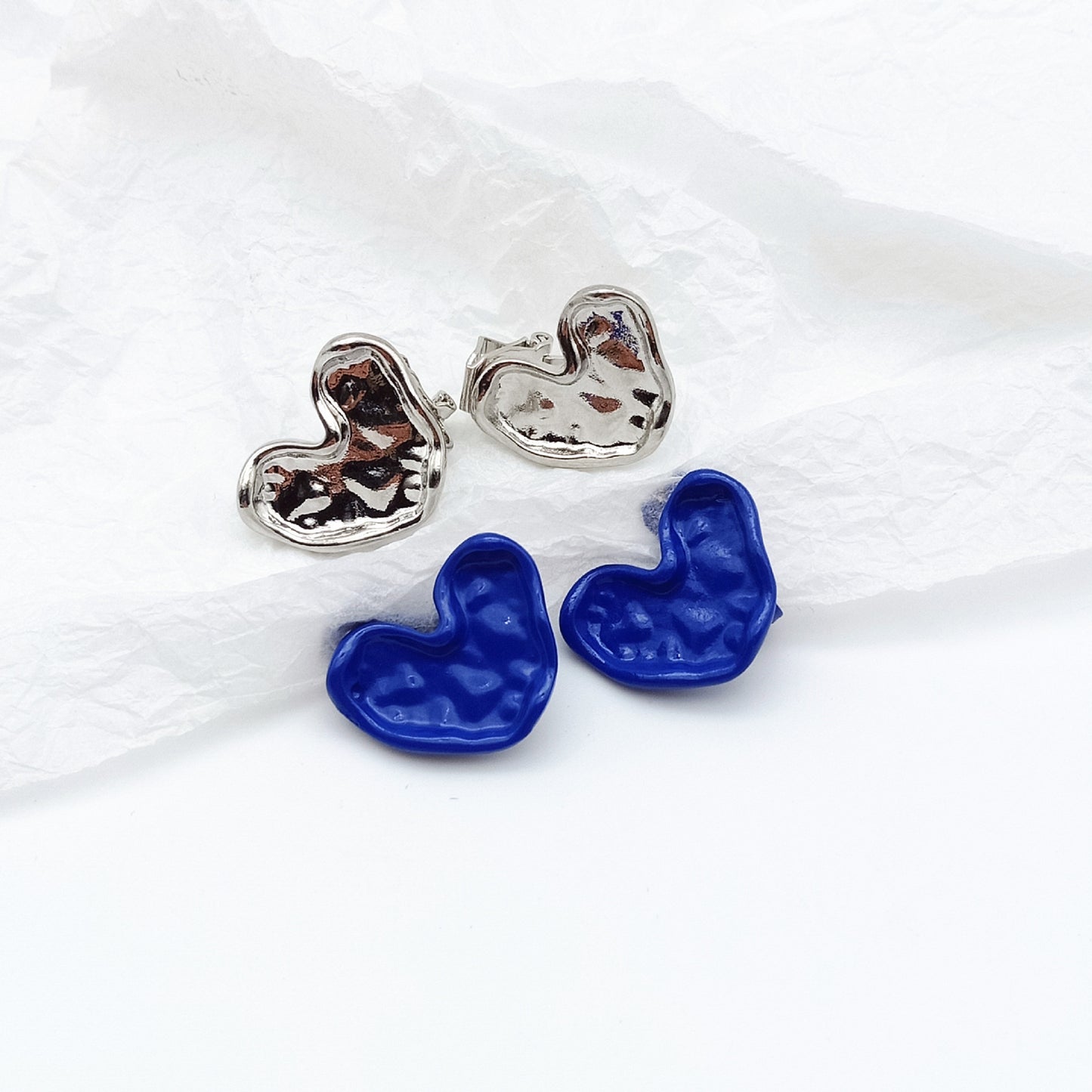 Sisslia Silver Needle Heart Cute Stud Earrings 2024 New Earrings Feminine Ear Clip for Women