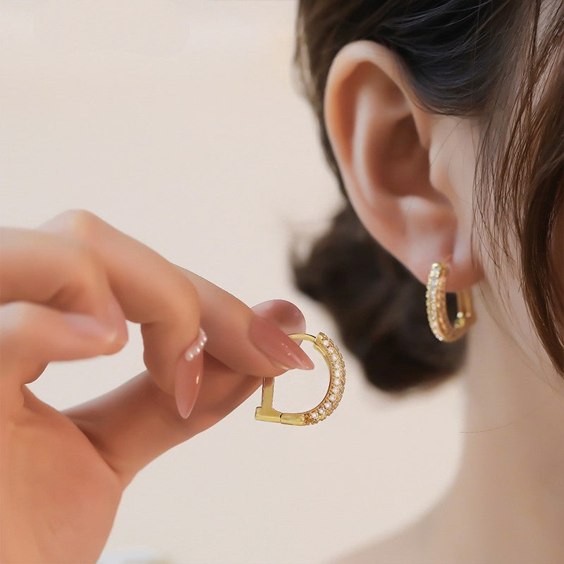 Letter D Earrings For Women
