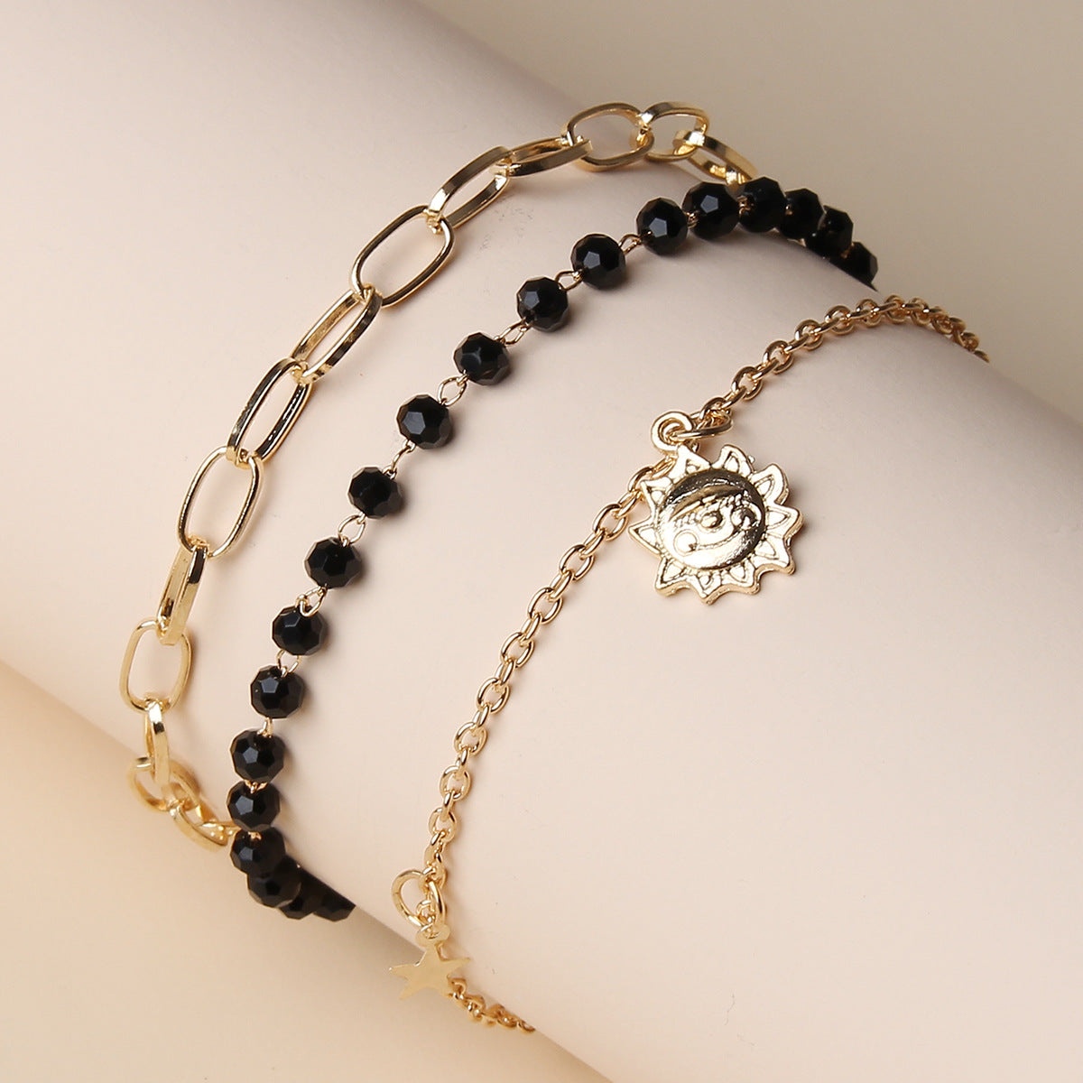 Star Moon Gold Plated Anklet