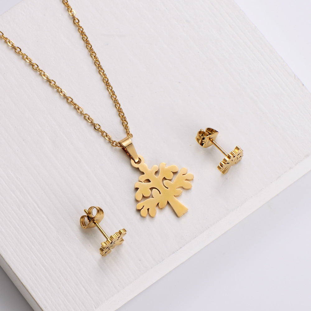 SISSLIA 2024 the Latest High Quality Titanium Steel Christmas Tree Pendant Fashion Boutique with Earrings Set Ornaments