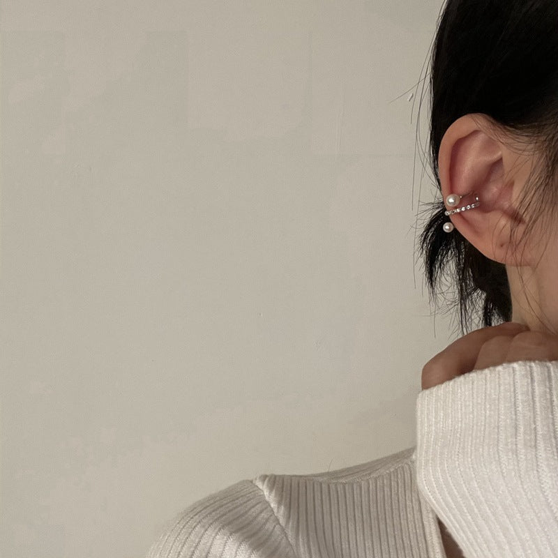SIsslia Design Cold Ear Clip without Piercing Ear Bone Clip Temperament Simple Wave Earring for Women
