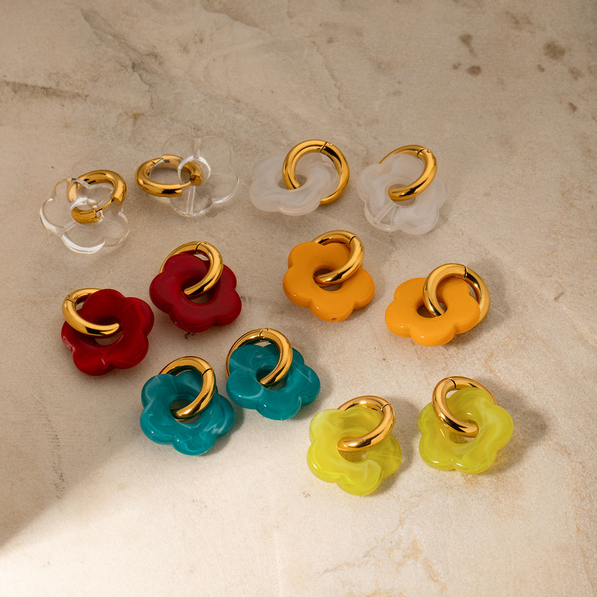SISSLIA New 18k Gold Stainless Steel Chubby C-Shaped Personality Earrings gift for Women