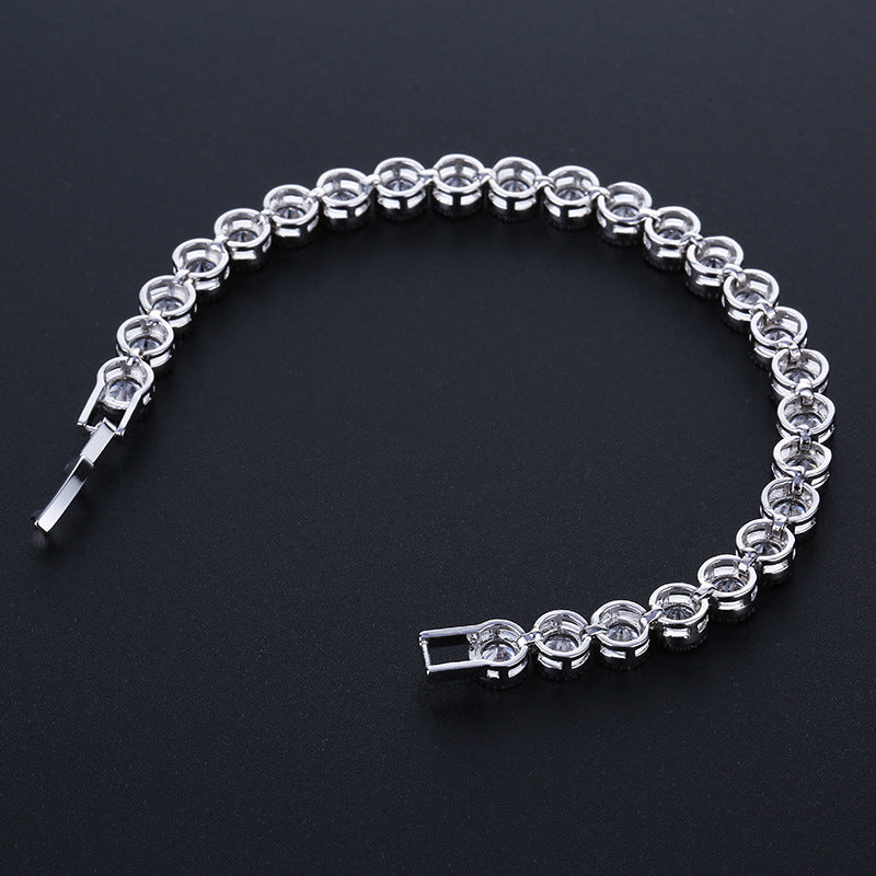 Round Zircon Micro-Inlaid Bracelet