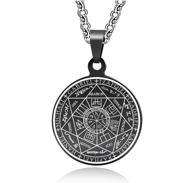 SISSLIA Fashion Casual Hip Hop Chains For Men Stainless Steel Round Pendant For Necklace Jewelry