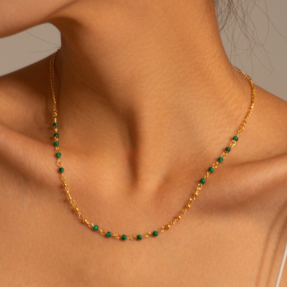 SISSLIA 2024 New Trend High Quality Selling 18K Gold Plated Turquoise Pearl Necklace for Women
