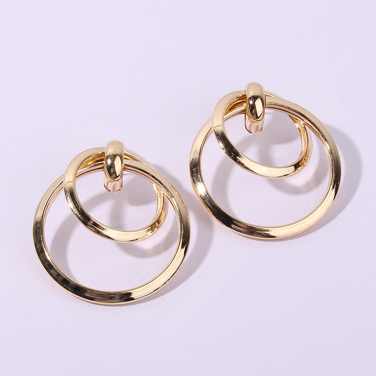 Geometric Double Circle Earrings