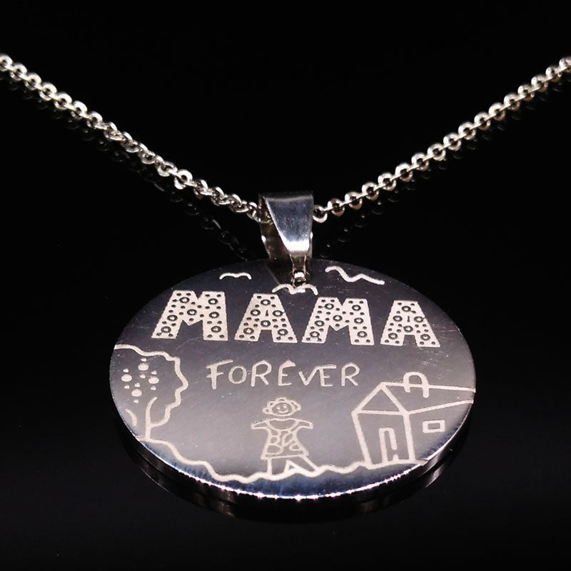 SISSLIA Fashion Jewelry Personalized Customized Hip Hop Stainless Steel Round Necklace For Men Jewelry