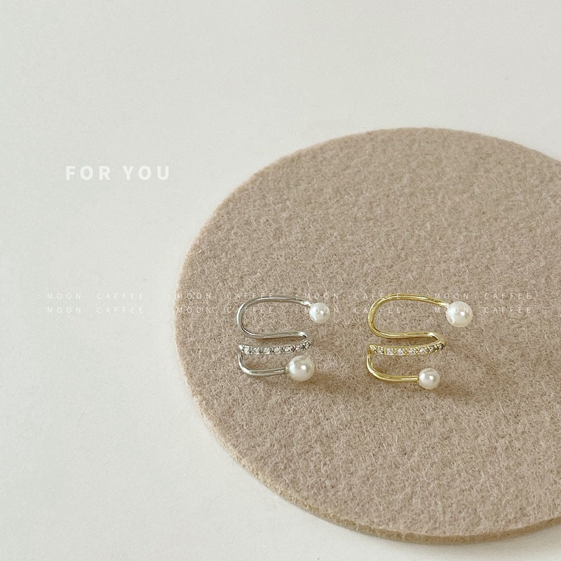 SIsslia Design Cold Ear Clip without Piercing Ear Bone Clip Temperament Simple Wave Earring for Women