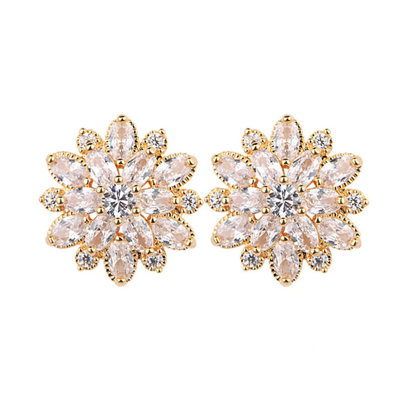 Shinny Flower Stud Earrings