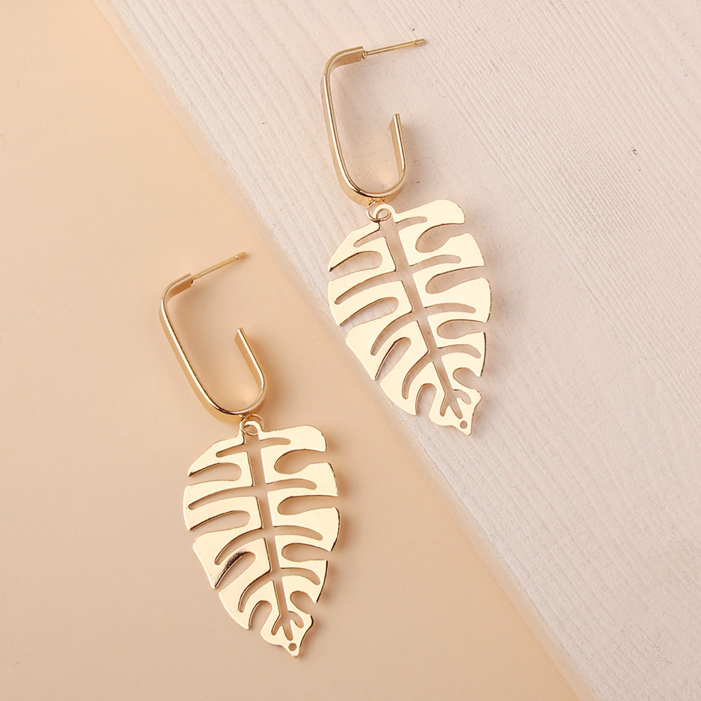 Retro Leaves Pendant Earrings