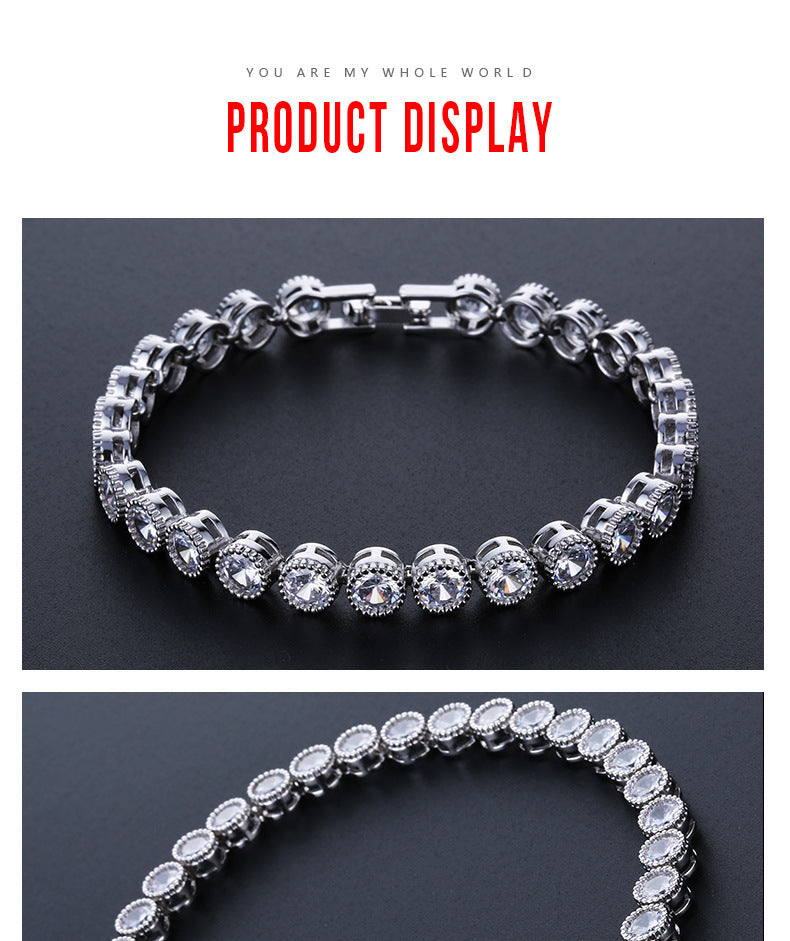 Round Zircon Micro-Inlaid Bracelet