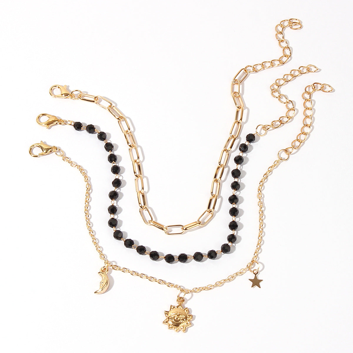 Star Moon Gold Plated Anklet