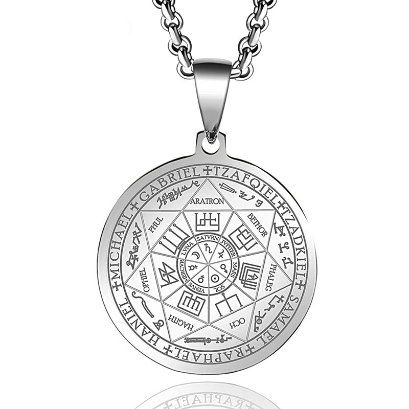 SISSLIA Fashion Casual Hip Hop Chains For Men Stainless Steel Round Pendant For Necklace Jewelry