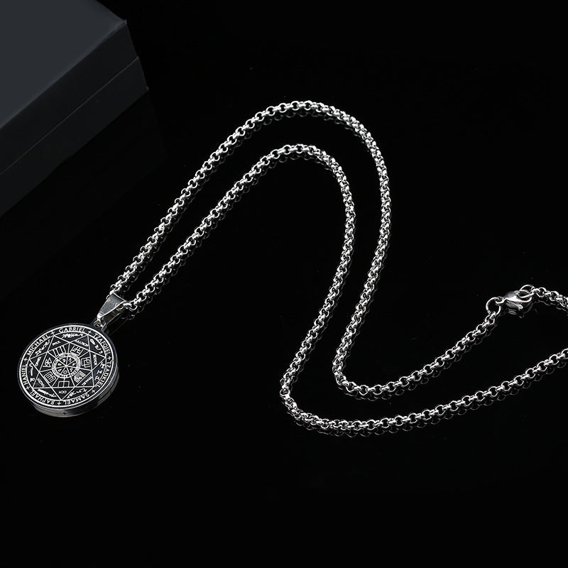 SISSLIA Fashion Casual Hip Hop Chains For Men Stainless Steel Round Pendant For Necklace Jewelry