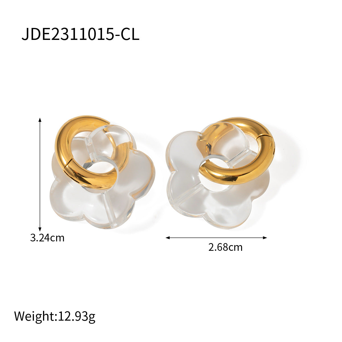 SISSLIA New 18k Gold Stainless Steel Chubby C-Shaped Personality Earrings gift for Women