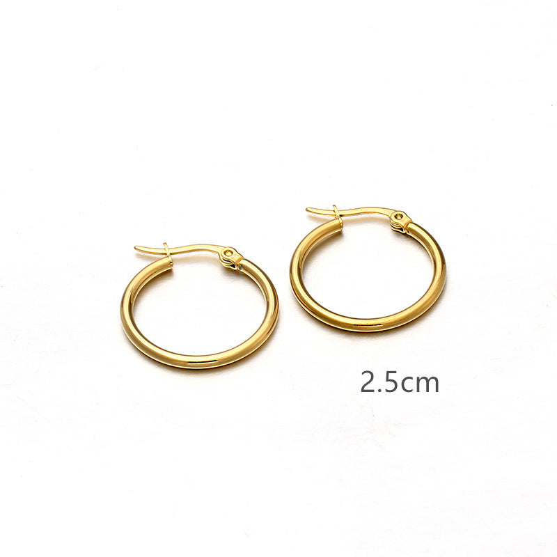 Sisslia 2024 High Fashion Simple Hip Hop Metal Stainless Steel Thick Chain Ear Clips