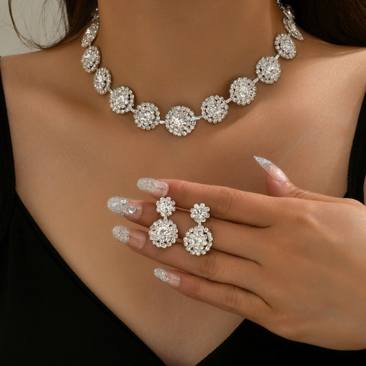 SISSLIA Wholesale Bridal Necklace Earring Set For Bride Wedding Wedding Jewelry Sets For Brides Fashion Jewelry Necklace