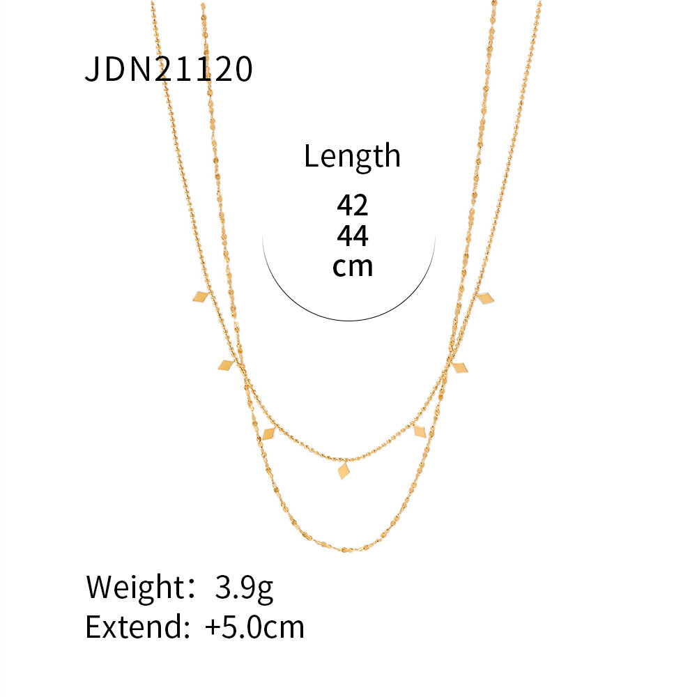 SISSLIA Trend Retro Simple Personality Senior Gold-Plated Multi-Layer Collarbone Choker for Women