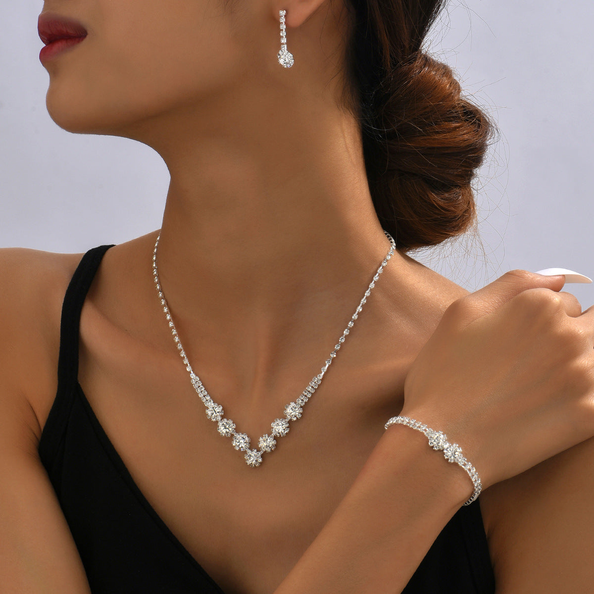 SISSLIA Wholesale Bridal Necklace And Earrings Set Wedding Jewelry Sets For Brides Necklaces For Women