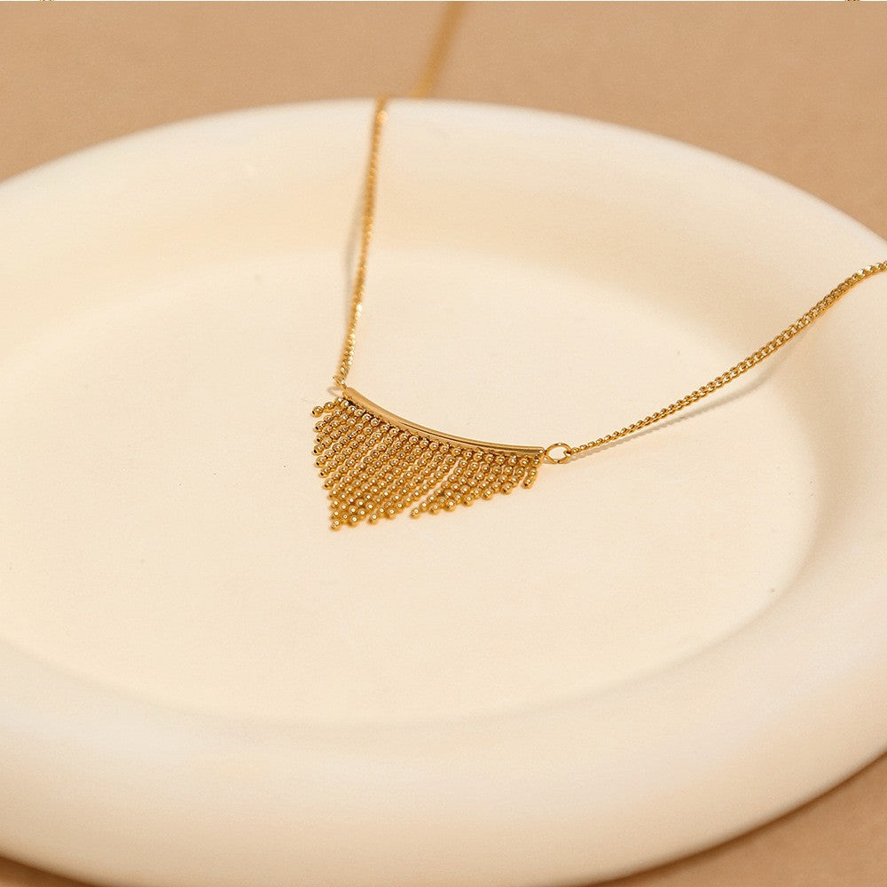 Snake bone chain tassel necklace