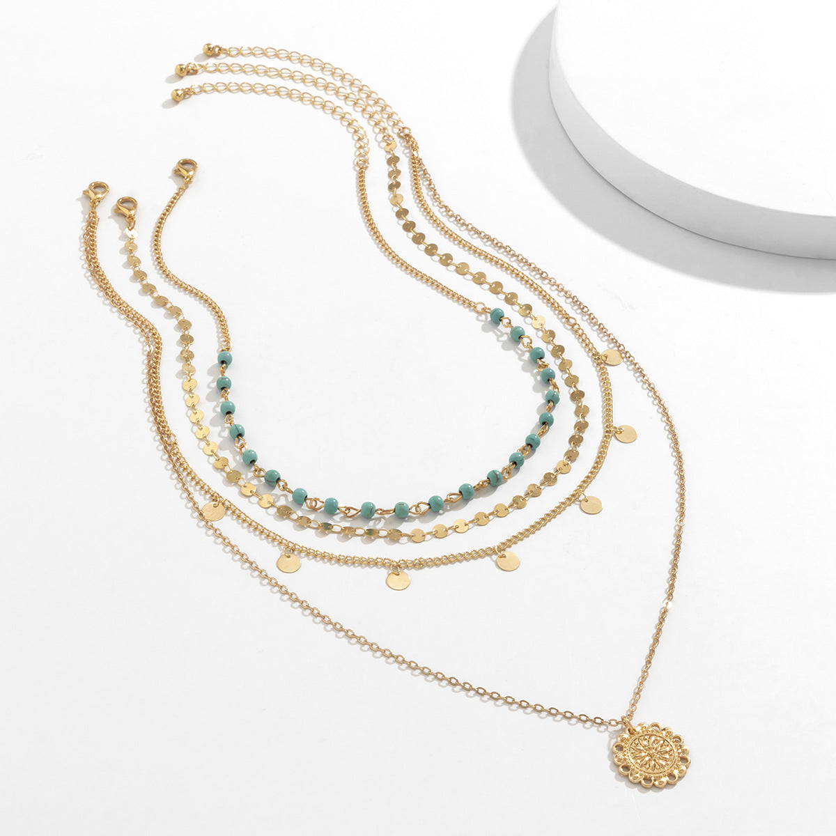 Evil-eye Gold Alloy Pearl Necklace