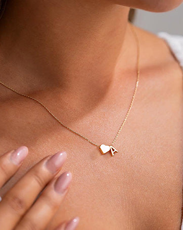 SISSLIA Heart Dainty Initial DIY Necklace Gold Color Letter Choker Necklace For Women Pendant Jewelry Gift