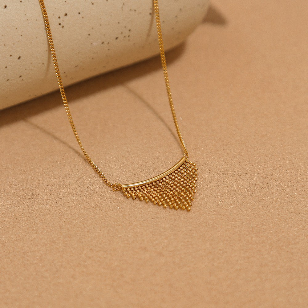 Snake bone chain tassel necklace