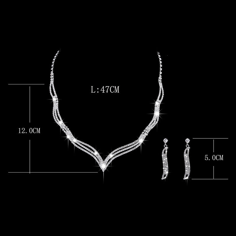 SISSLIA Wholesale Bridal Necklace And Earrings Set Wedding Jewelry Sets For Brides Necklaces For Women
