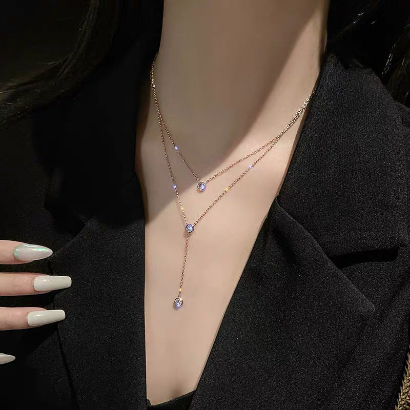 SISSLIA Stainless Steel Hollow Necklace Fashion Long Geometric Sweater Chain Women Necklace Jewelry For Women