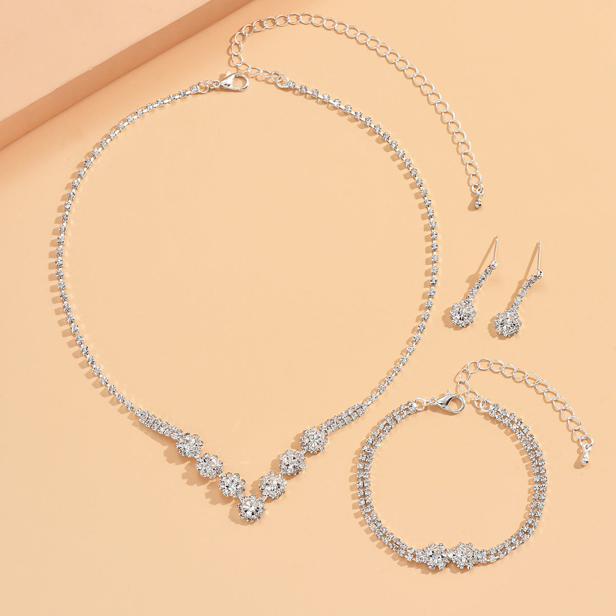 SISSLIA Wholesale Bridal Necklace And Earrings Set Wedding Jewelry Sets For Brides Necklaces For Women