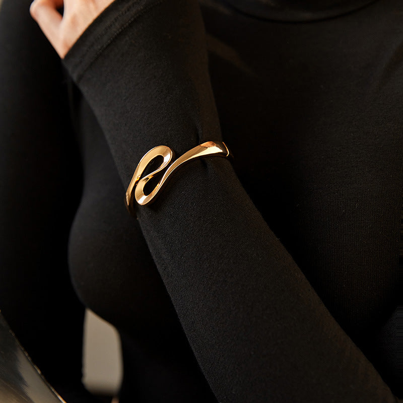 Sisslia Stainless Steel Twisted Bracelet Customization Twist Cuff Bracelet Silver And Gold Fashion Jewelry Bracelets & Bangles