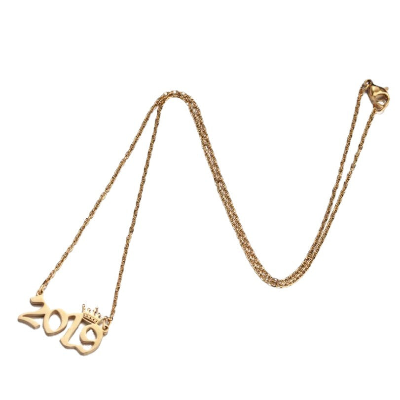 SISSLIA Wholesale 316 Stainless Steel Necklace Birthday Number Pendant Necklace For Women