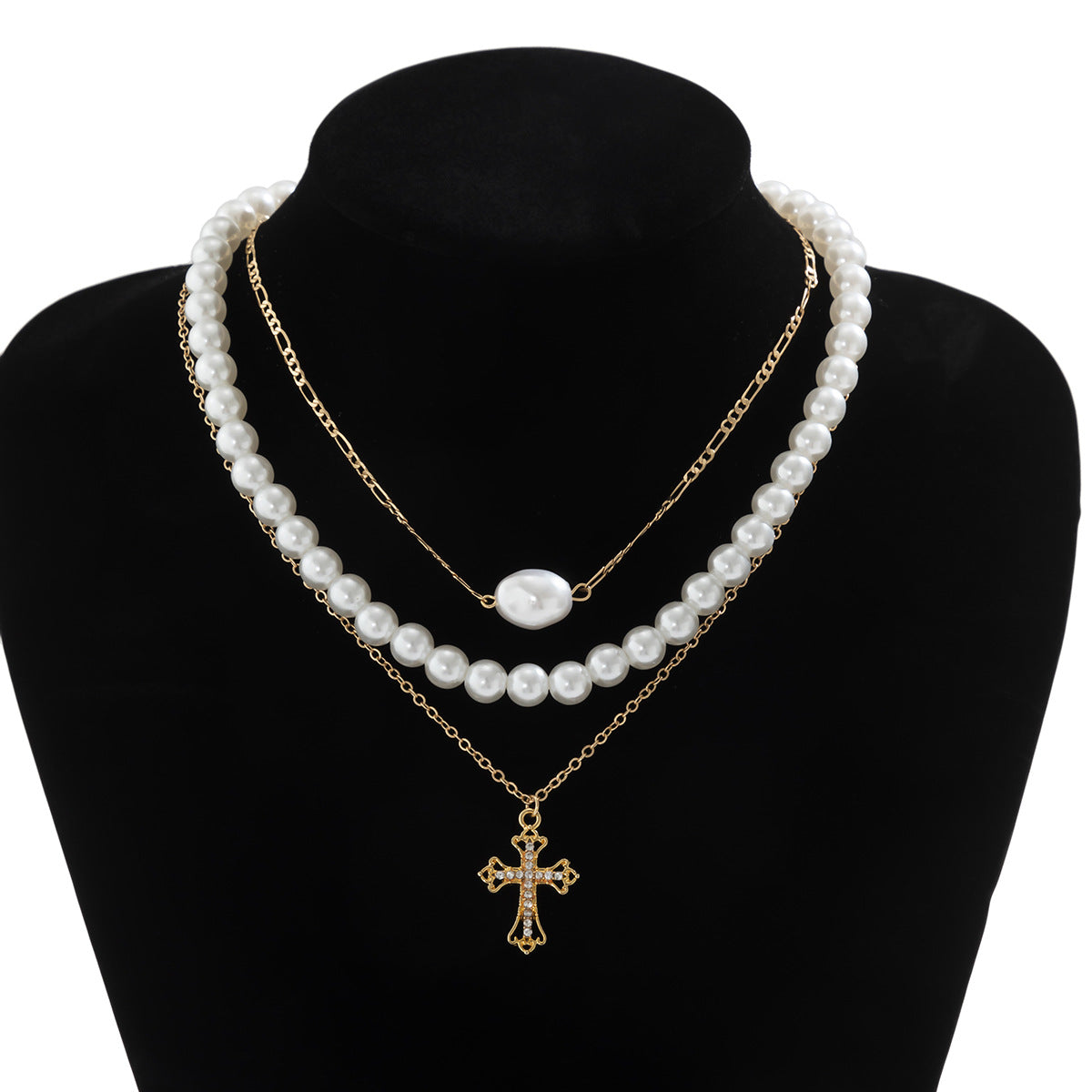 Sisslia Multi-layer Shell Necklace Gold Plated Pearl Necklace Custom Charm Personality Pearl Pendent Necklaces