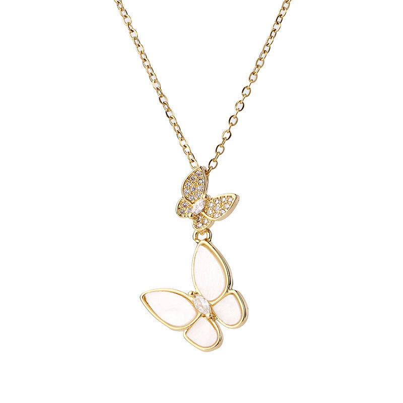 Zircon Butterfly Pendant  Charms Jewelry