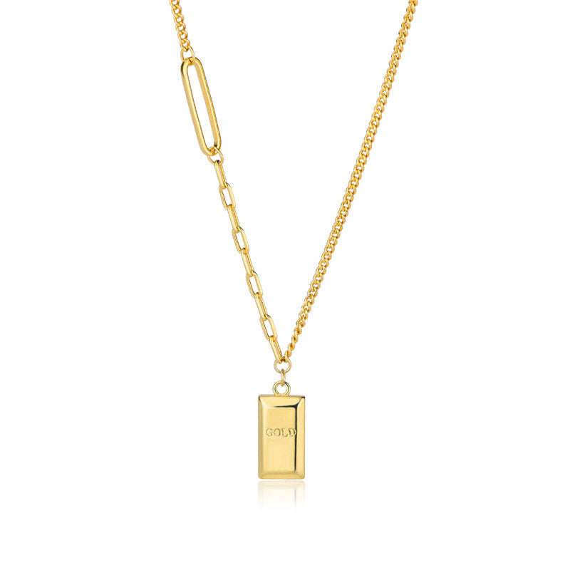 Alphabet Cubic Stainless Steel Necklace