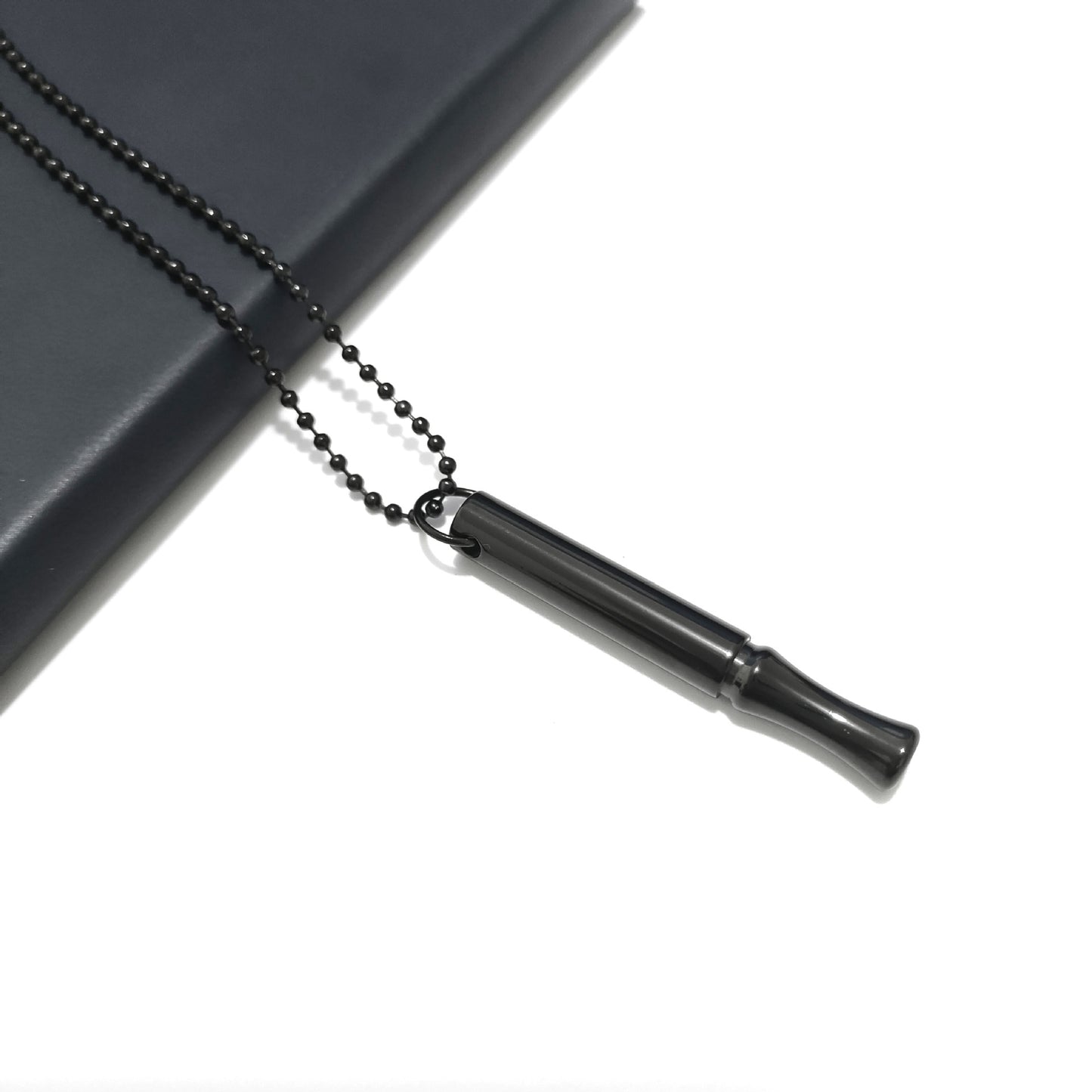 Sisslia Personality Hot Selling Stainless Steel Meditation Whistle Necklace Breathing Decompression Whistle Pendant Necklace