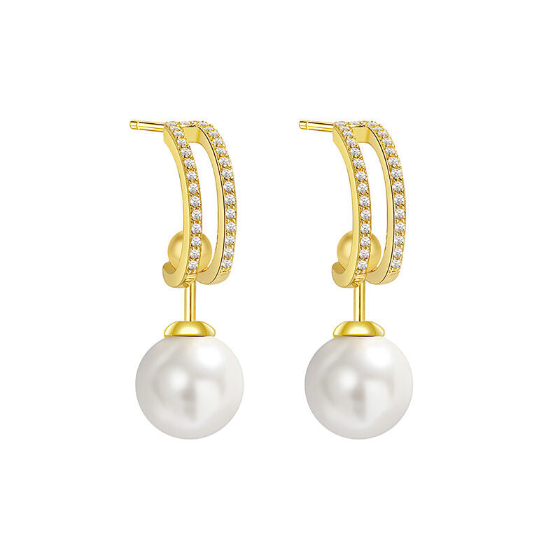 SISSLIA Shiny Pearl Earrings Genuine Natural Freshwater Pearl 925 Sterling Silver Earrings Pearl Jewelry For Wedding Bridesmaid