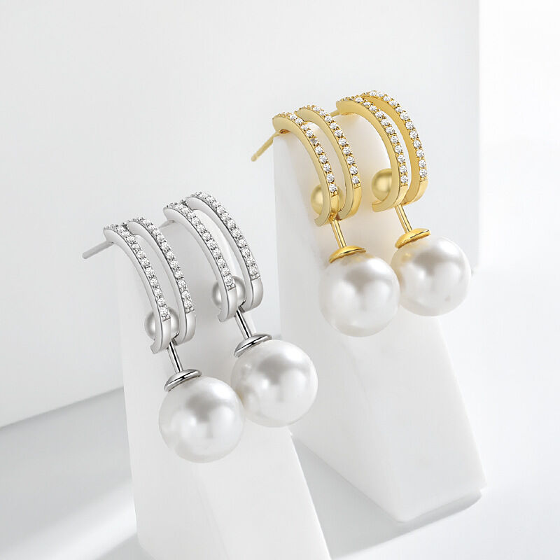 SISSLIA Shiny Pearl Earrings Genuine Natural Freshwater Pearl 925 Sterling Silver Earrings Pearl Jewelry For Wedding Bridesmaid