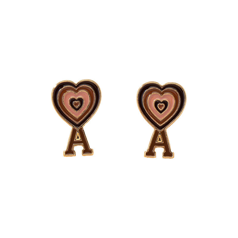 Cute Heart Letter Stud Earrings