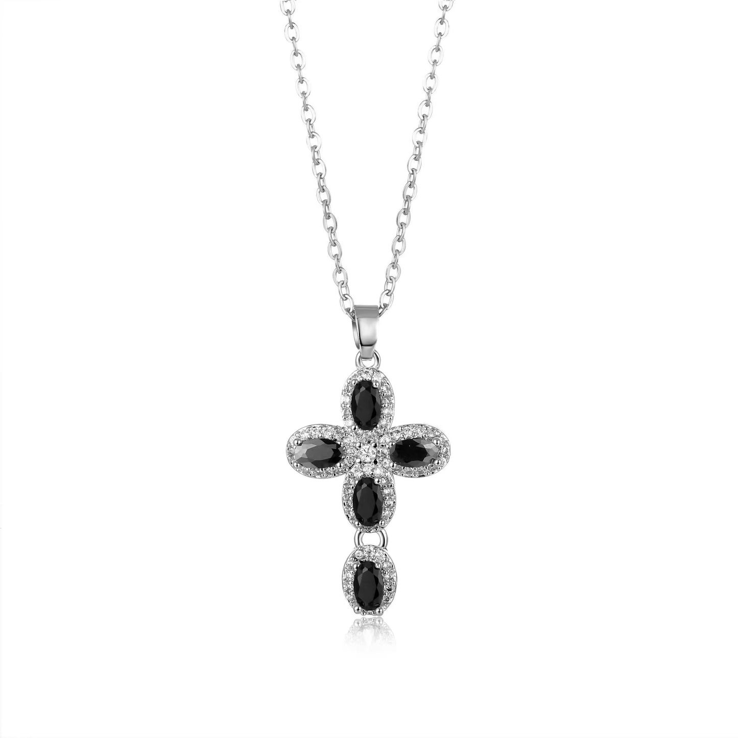 SISSLIA Pink Cross Necklace Y2K Purple Zircon Punk Pendant Necklace Grunge Cross Necklace For Women Jewelry Accessories
