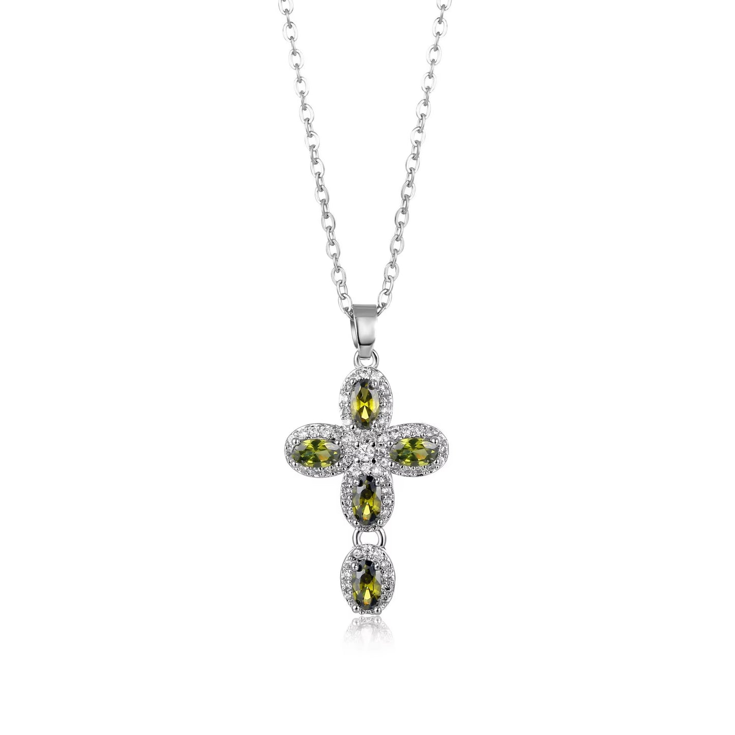 SISSLIA Pink Cross Necklace Y2K Purple Zircon Punk Pendant Necklace Grunge Cross Necklace For Women Jewelry Accessories